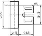 SIMONSWERK Rahmenteil V 8000 WF für 3-teilige Stahlzargen, vernickelt, DIN links/rechts