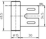 SIMONSWERK Rahmenteil V 8000 WF für 3-teilige Stahlzargen, vernickelt, DIN links/rechts