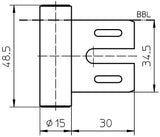 SIMONSWERK Rahmenteil V 8000 WF für 3-teilige Stahlzargen, vernickelt, DIN links/rechts