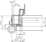SIMONSWERK Objektband VN 8938/160 FD Stahl matt vernickelt 160 kg für gefälzte Türen