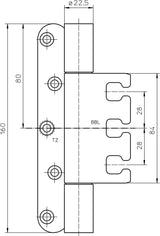 SIMONSWERK Objektband VARIANT VX 7939/160 – Edelstahl matt gebürstet, 200 kg, DIN L/R