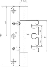 SIMONSWERK Objektband VARIANT VX 7939/160 FD Edelstahl matt 200 kg für gefälzte Türen