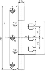 SIMONSWERK Objektband VARIANT VX 7939/160 Planum Edelstahl gebürstet 160 kg DIN L/R
