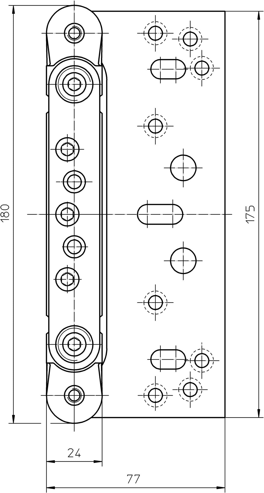 SIMONSWERK Variant® VX 7502 Aufnahmeelement – 3D-verstellbar, Stahl verzinkt, abgerundet