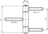 SIMONSWERK Einbohrband BAKA C 1-15 WF vernickelt 60 kg DIN links/rechts für Holztüren