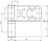 SIMONSWERK Haustürband Siku 3D K 3030 Stahl weiß 120 kg – 3er-Pack mit Stiftsicherung