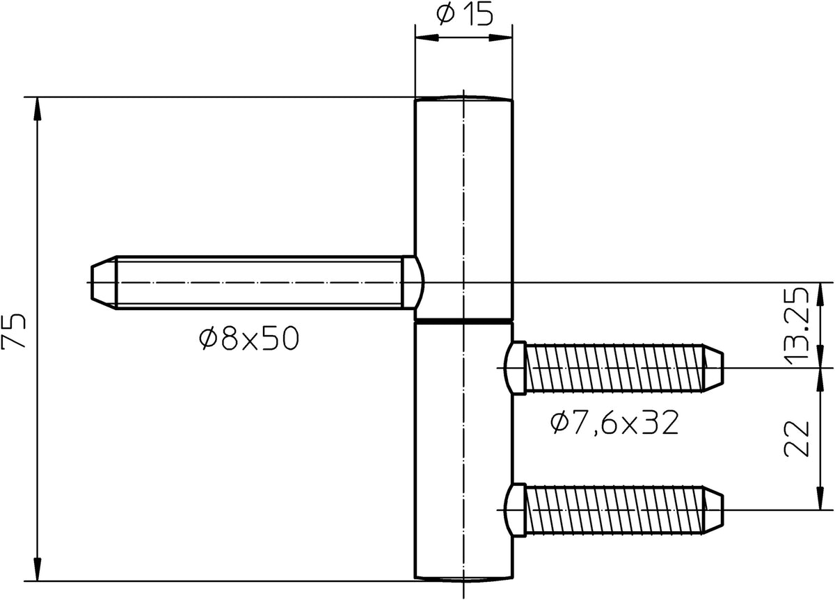 SIMONSWERK Einbohrband BAKA B 1-15 2-teilig topzink für Holztüren bis 40 kg DIN L/R