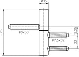 SIMONSWERK Einbohrband BAKA B 1-15 2-teilig topzink für Holztüren bis 40 kg DIN L/R