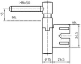 Simonswerk Einbohrband V 8550 steigend vernickelt 40 kg DIN links für Holztüren
