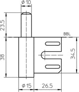 Rahmenteil V 8100 von SIMONSWERK – verzinkt für 2-teilige Stahlzargen, DIN links/rechts