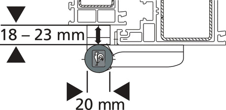 DR. HAHN Kunststofftürband KT-SN 18-23 mm Direktbefestigung 80 kg RAL 9016 pulverbeschichtet