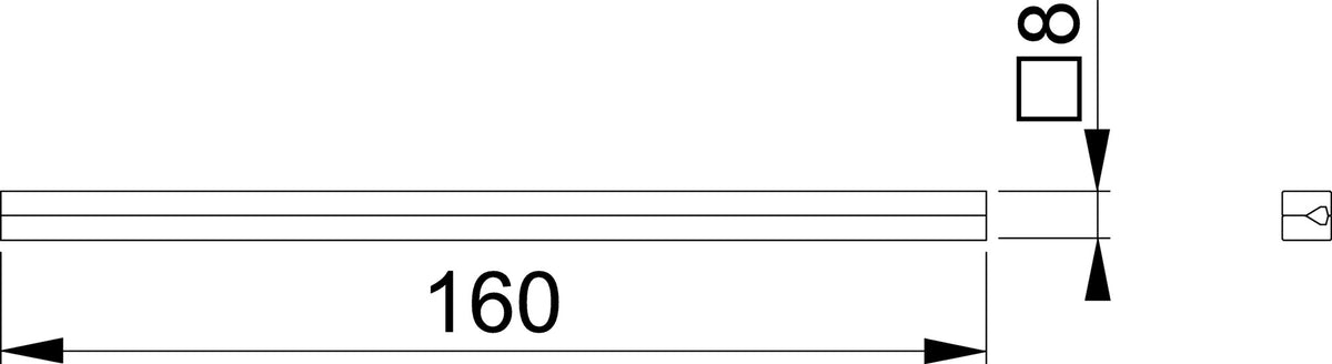 HOPPE VK Profilstift 4-KT 8x100 mm Eisen verzinkt 2-teilig für Drückergarnituren