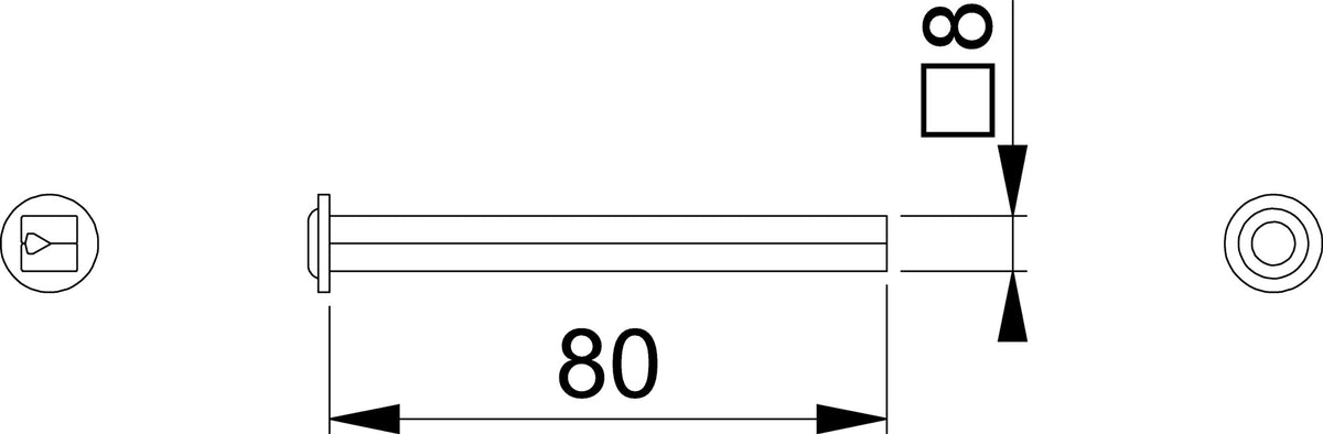 HOPPE VK I-Profilstift 8x60 mm geteilt verzinkt für beidseitig gebohrte Türen