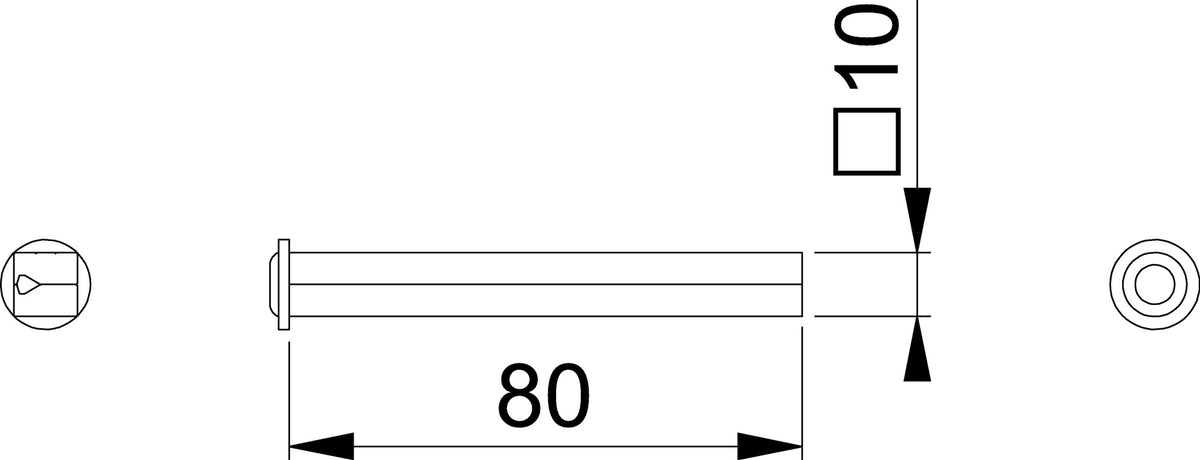 HOPPE VK I-Profilstift 8x60 mm geteilt verzinkt für beidseitig gebohrte Türen