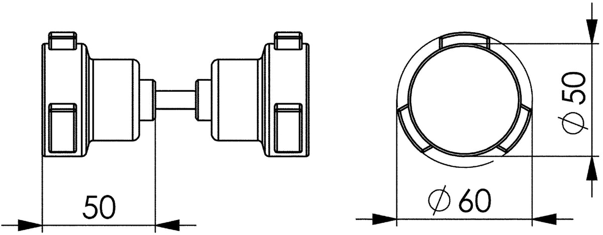 AMF Knopfdrückerpaar 490GN aus Aluminium und Kunststoff, drehbar, 8 mm Vierkant, Kindersicherung