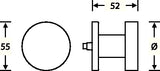 FSB Türknopf 23 0829 0005 Aluminium naturfarbig, Aufnahme 8 mm, gerade, Rosette rund