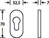 FSB Schlüsselrosette 17 1757 oval Aluminium naturfarbig PZ verdeckte Verschraubung 2 Stück