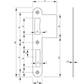 BKS Lappenschließblech B 9000 VA kantig 24x216 mm DIN links