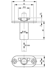 BKS Schaltschloss 1895 Stahl verzinkt, DIN L/R, 20/65 mm, Stulp 54 mm – selbsttätige Arretierung