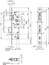 WILKA Panik-Einsteckschloss 7667 Fkt. E kantig 24x245 mm – selbstverriegelnd, EN 179/1125, RC2