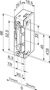 ASSA ABLOY Elektrotüröffner 118EY13 ProFix 2 – 10-24 V AC/DC, DIN L/R, FaFix, Tagesentriegelung