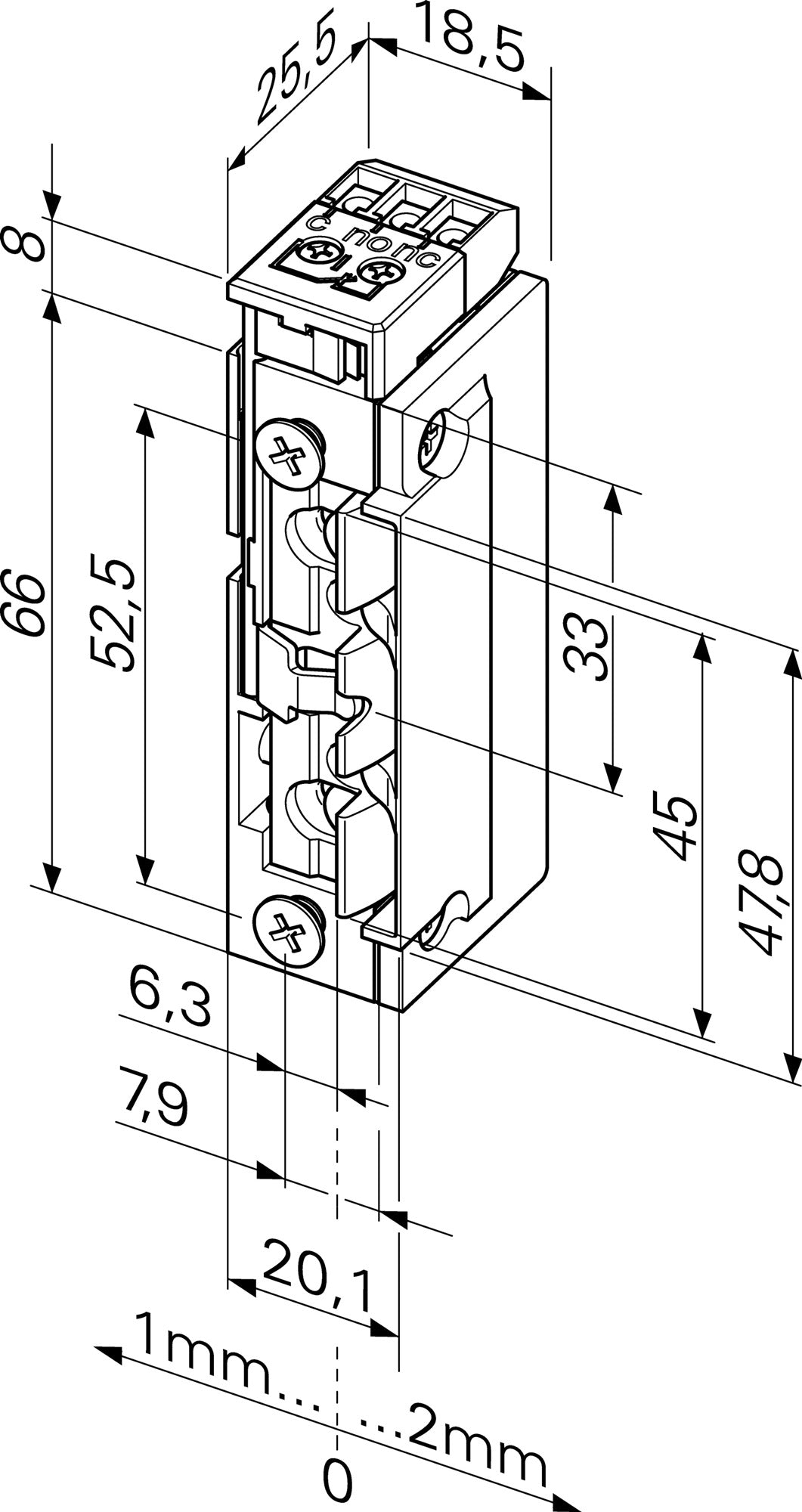 ASSA ABLOY Elektrotüröffner 118.63 ProFix 2 – 10-24 V AC/DC, DIN L/R, FaFix, Arbeitsstrom