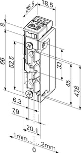 ASSA ABLOY Elektrotüröffner 118.63 ProFix 2 – 10-24 V AC/DC, DIN L/R, FaFix, Arbeitsstrom