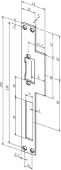 ASSA ABLOY Lappenschließblech 14C 44 x 250 mm DIN links/rechts käntig
