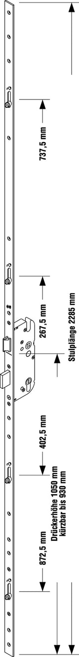 BKS Sicherheitstürverschluss Secury R4 Rollenzapfen PZW 20/55/72/8 mm silber
