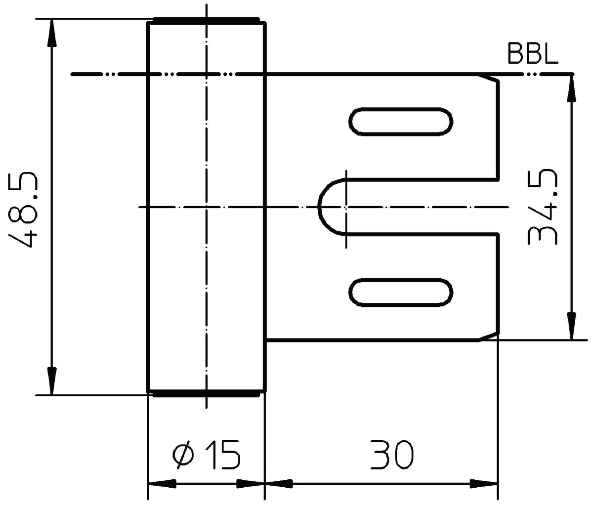 SIMONSWERK Rahmenteil V 8000 WF Stahl vernickelt für 3-teilige Stahlzargen