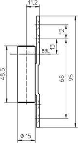 SIMONSWERK Rahmenteil V 8000 WF ASR für 3-teilig Stahlzargen Aufschraubband, vernickelt