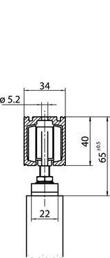 GEZE Schiebesystem Perlan 140 Grundsystem 140 kg 1650 mm EV 1 für Schiebetüren 26-60 mm