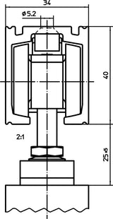 GEZE Perlan 140 SoftStop 80 kg EV 1 Erweiterungs-Set 575-900 mm – Einzugsdämpfung für Schiebetüren
