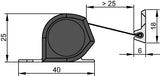 ATHMER Fingerschutz Rollo NR-25 Bandgegenseite 1925 mm Aluminium silberfarben eloxiert