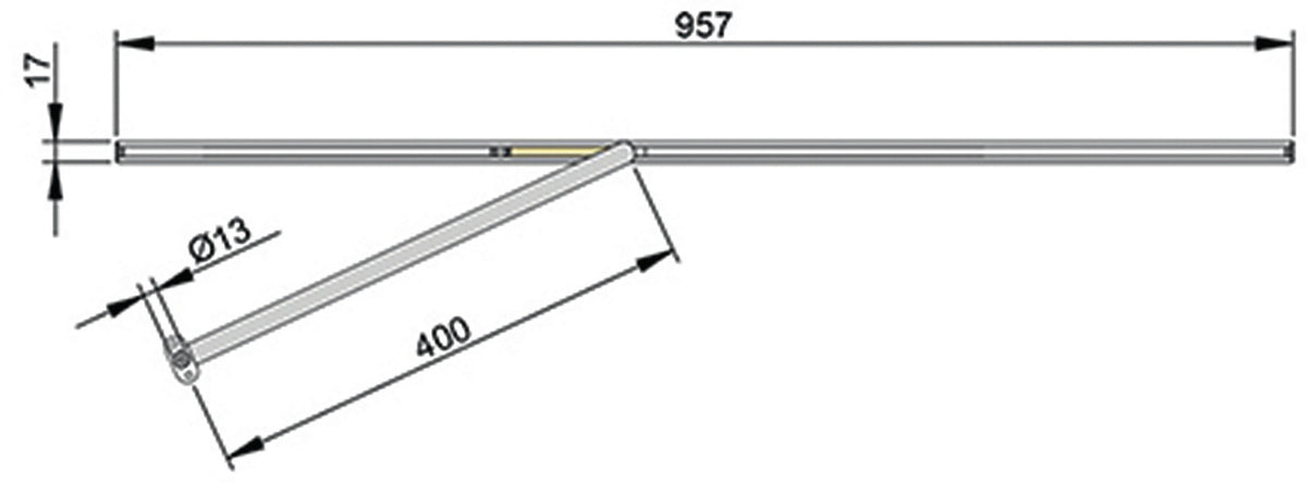ATHMER Türöffnungsbegrenzer Porti für Holzzargen 120° – für Türblattbreite 709-959 mm, silber eloxiert