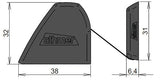 ATHMER Fingerschutzprofil NR-32 UniSafe 1925 mm silber eloxiert mit schwarzem Schutzrollo