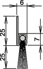 ATHMER Bürstentürdichtung Ferrobros FA 25-6 – 1250 mm, Rosshaar mixed, Aufschrauben