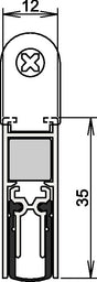 ATHMER Türdichtung Doppeldicht® M-12/35 1-393 Aluminium silberfarben eloxiert für Holztüren links/rechts