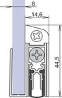 ATHMER Schall-Ex® GS-8 1-407 Türabsenkdichtung für Glastüren, Aluminium silberfarben eloxiert, 708 mm