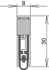ATHMER Schall-Ex L-8/30 WS Türabsenkdichtung Aluminium silber für Holztüren