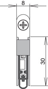 ATHMER Schall-Ex L-8/30 WS Türabsenkdichtung Aluminium silber für Holztüren