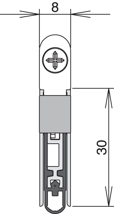 ATHMER Schall-Ex L-8/30 WS Türabsenkdichtung Aluminium silber für Holztüren