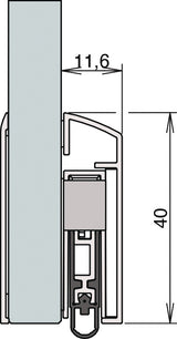 ATHMER Schall-Ex® GSA Türabsenkdichtung für Glastüren, 708 mm, Aluminium silberfarben eloxiert