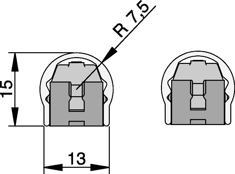 ATHMER Fingerschutzprofil BU-16K+ für Rollenbänder – 1980 mm, silberfarben eloxiert