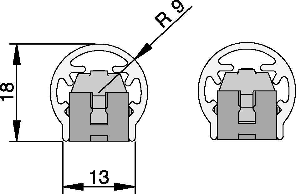 ATHMER Fingerschutzprofil BU-16K+ für Rollenbänder – 1980 mm, silberfarben eloxiert