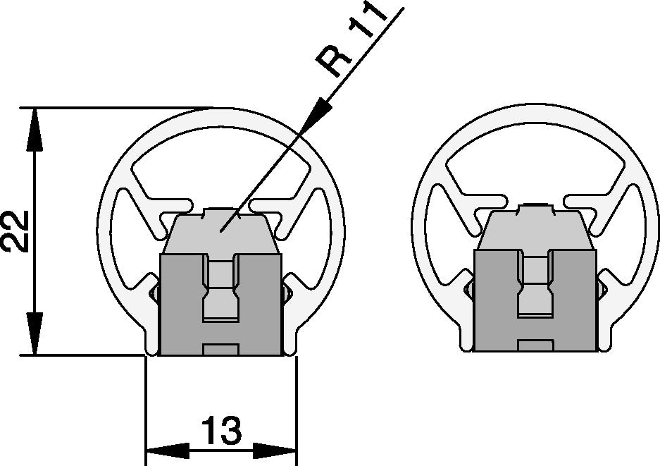 ATHMER Fingerschutzprofil BU-16K+ für Rollenbänder – 1980 mm, silberfarben eloxiert
