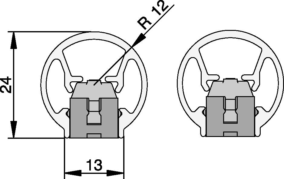 ATHMER Fingerschutzprofil BU-16K+ für Rollenbänder – 1980 mm, silberfarben eloxiert