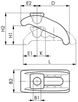 AMF Spannpratze Nr. 6313K Gr. 13 – stufenlos verstellbar für T-Nut 12+14 mm, Spannhöhe 0–35 mm