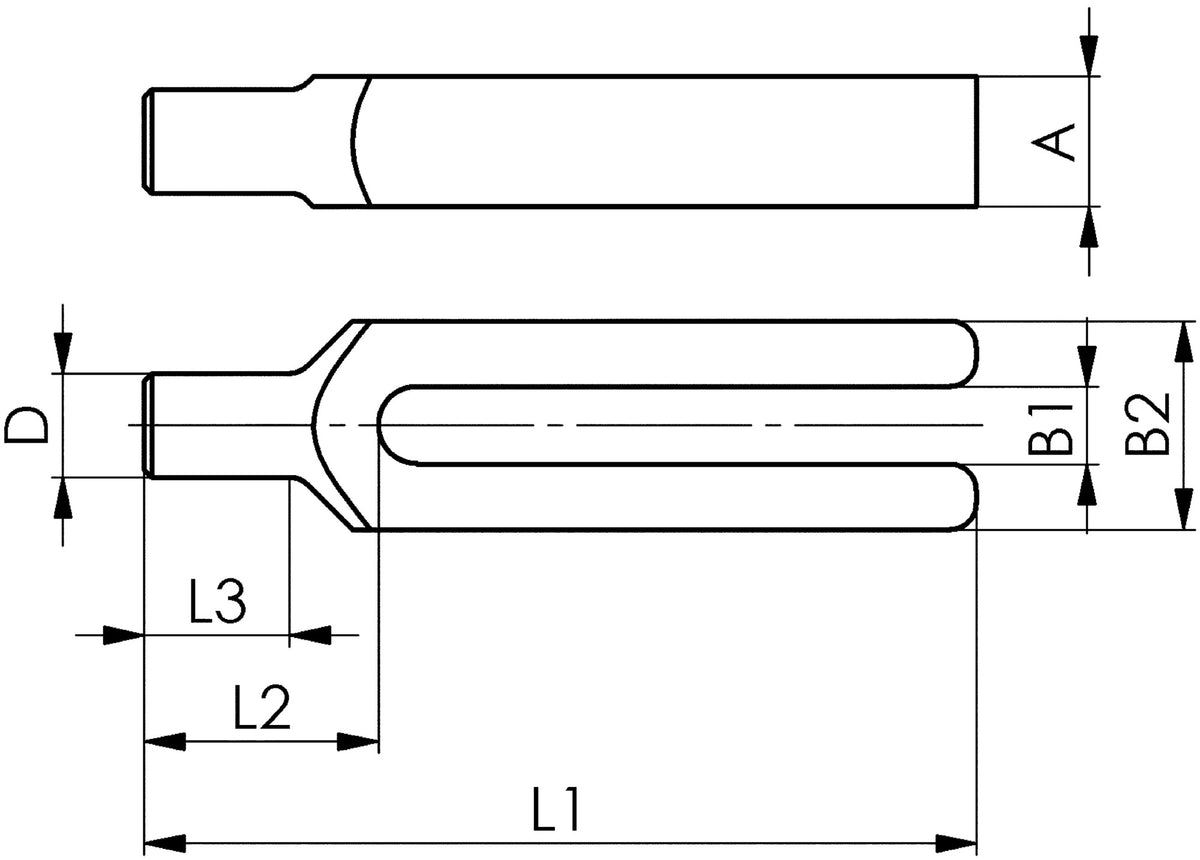 AMF Gabelspanneisen DIN 6315C Schlitz-B. 9 mm L. 100 mm für Spannschraube M8