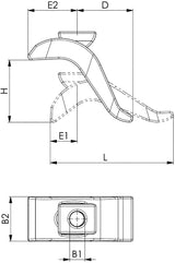 AMF Spannpratze Nr. 6321 Gr. 17 für T-Nut 12-18 mm, stufenlos verstellbar, Spannhöhe 0-75 mm